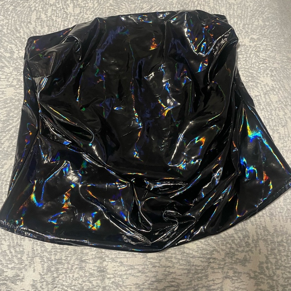 SHEIN Black Holographic Mini Skirt